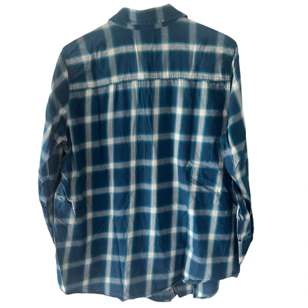 Levis Mens XL Blue Plaid Button Down Shirt Long Sleeve Cotton Casual Workwear